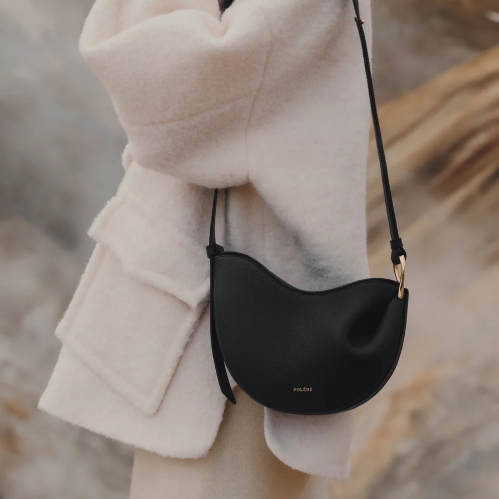 Polene Tonca Edition Textured Black Bag